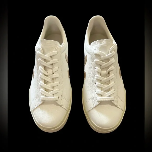 New! Veja White and Gold Sneakers - Picture 2 of 6